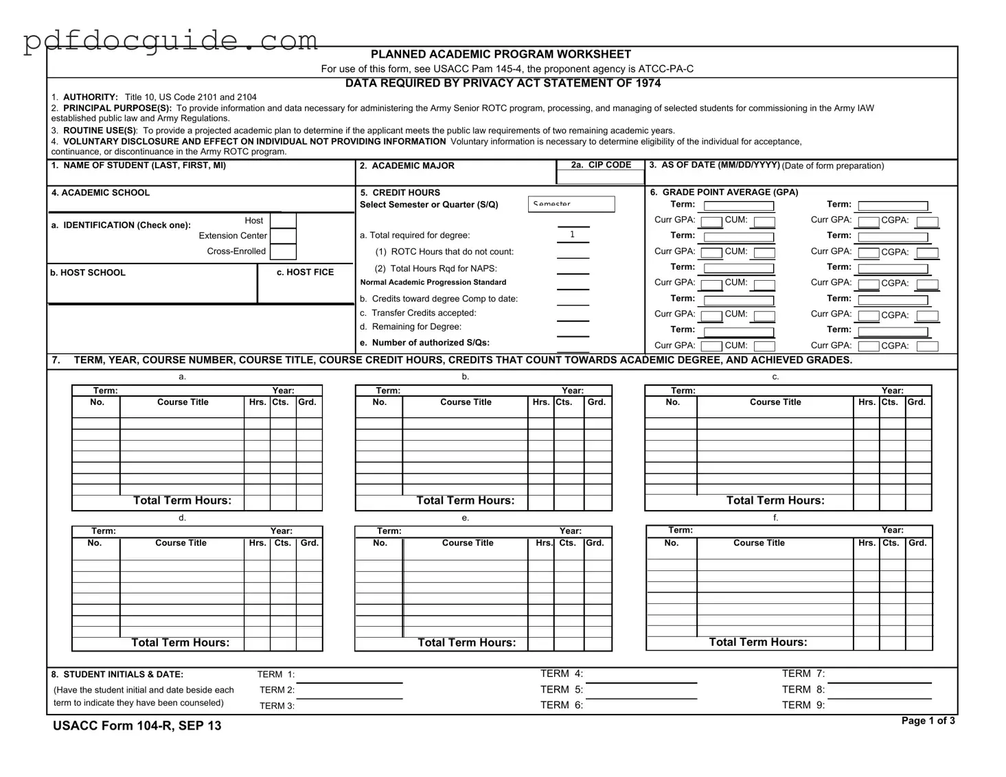 104 R Form