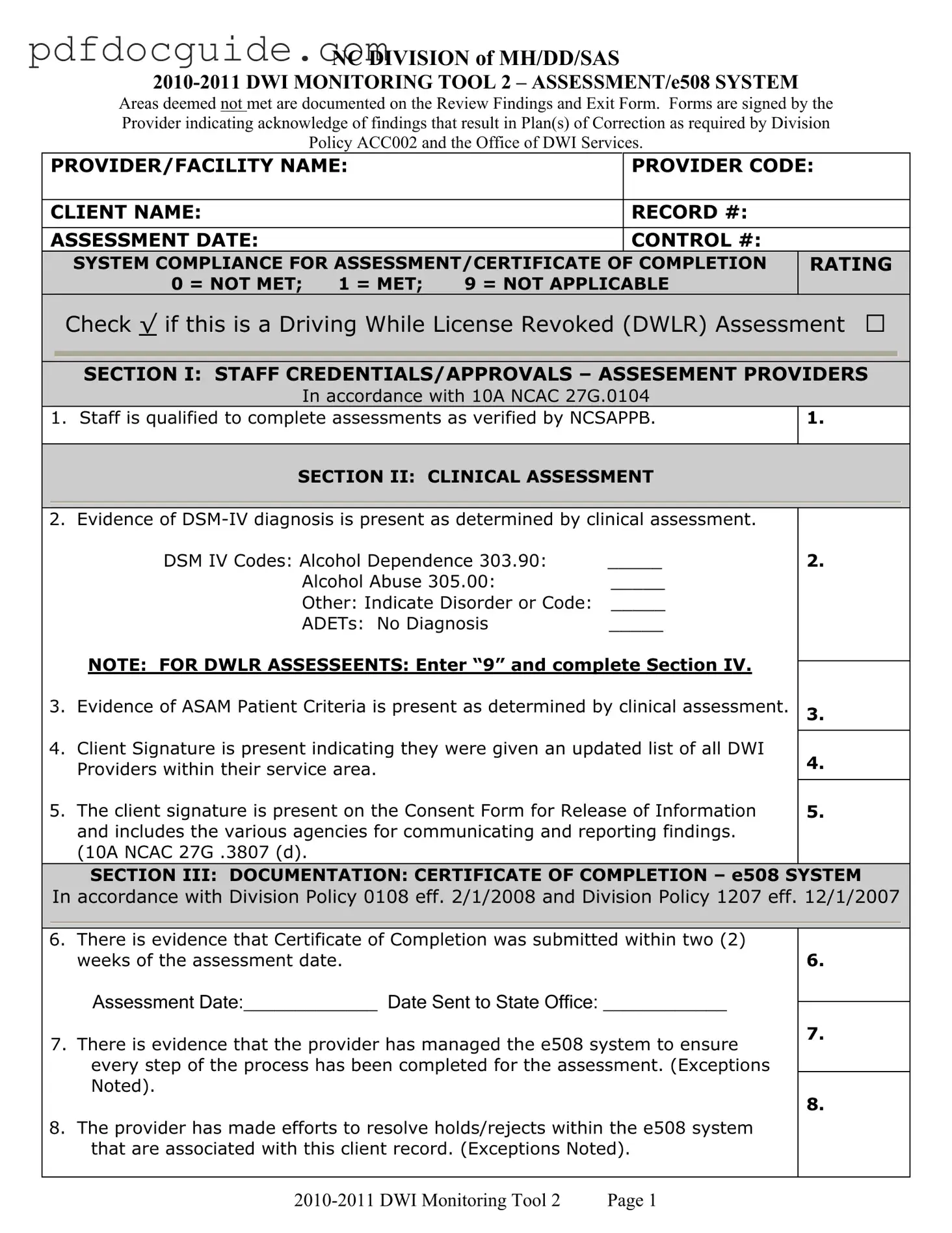 508 From Nc Dwi Services Form