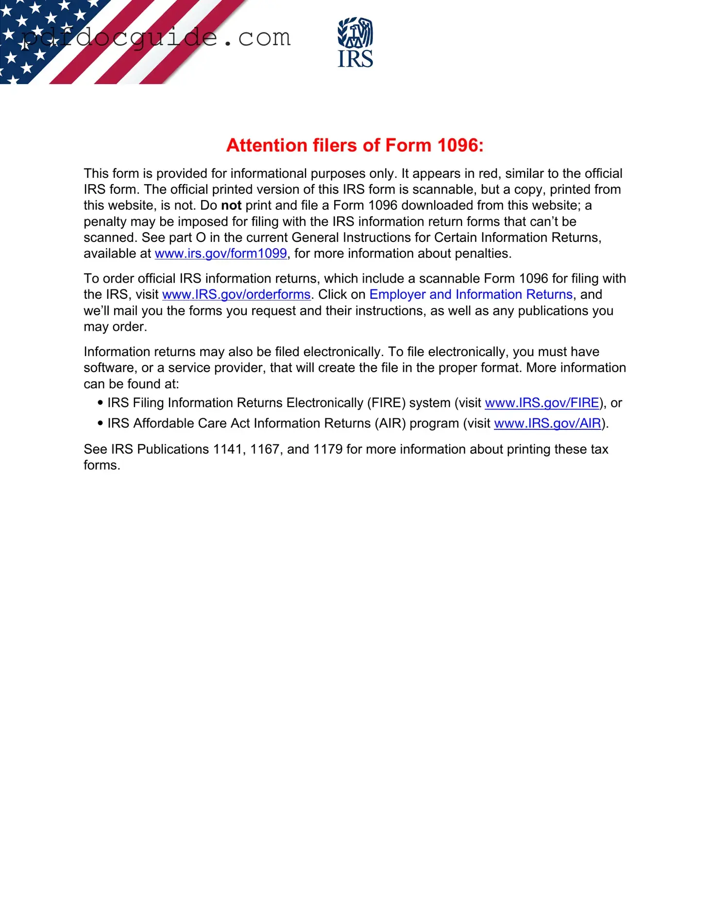 IRS 1096 Form