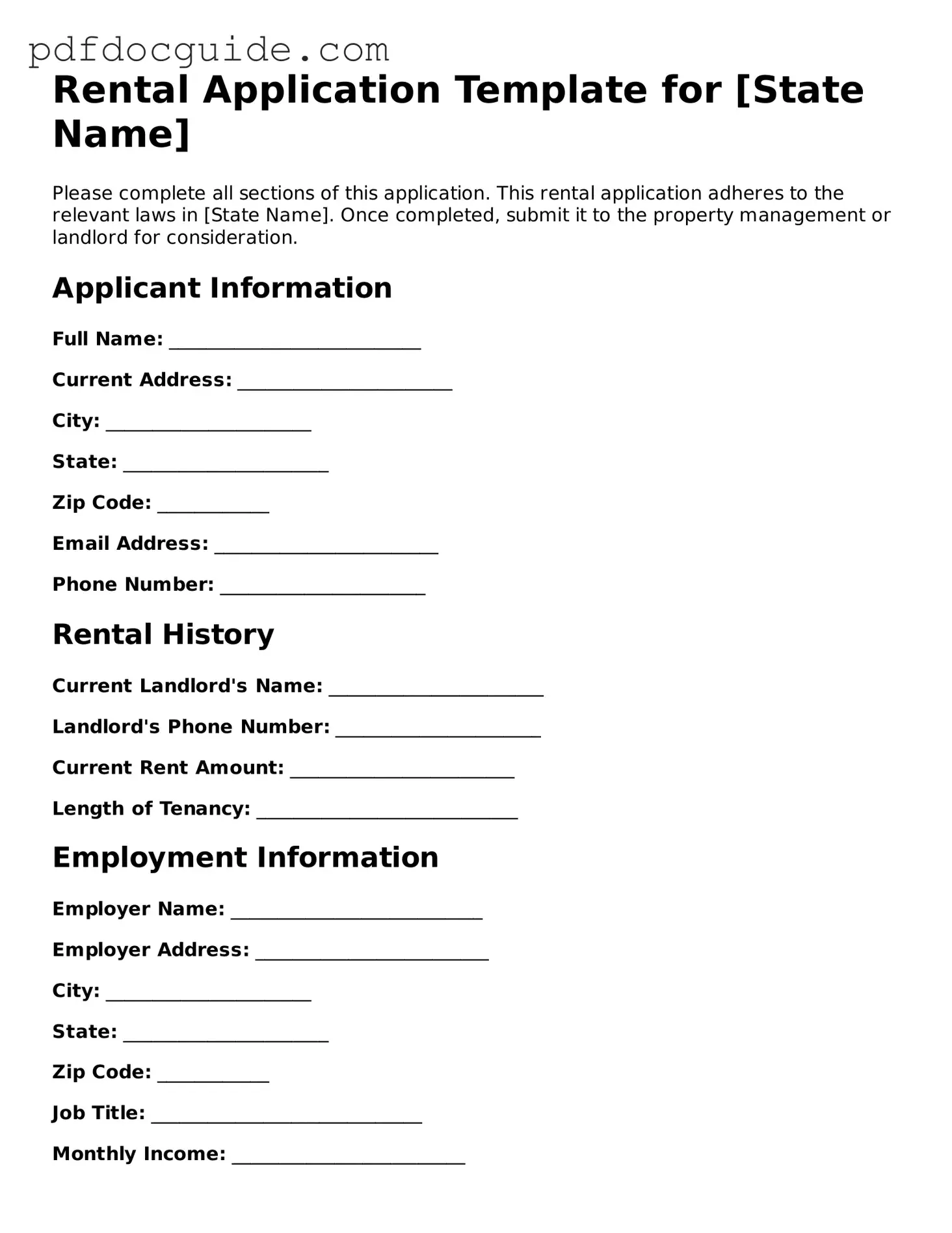 Attorney-Verified Rental Application Template