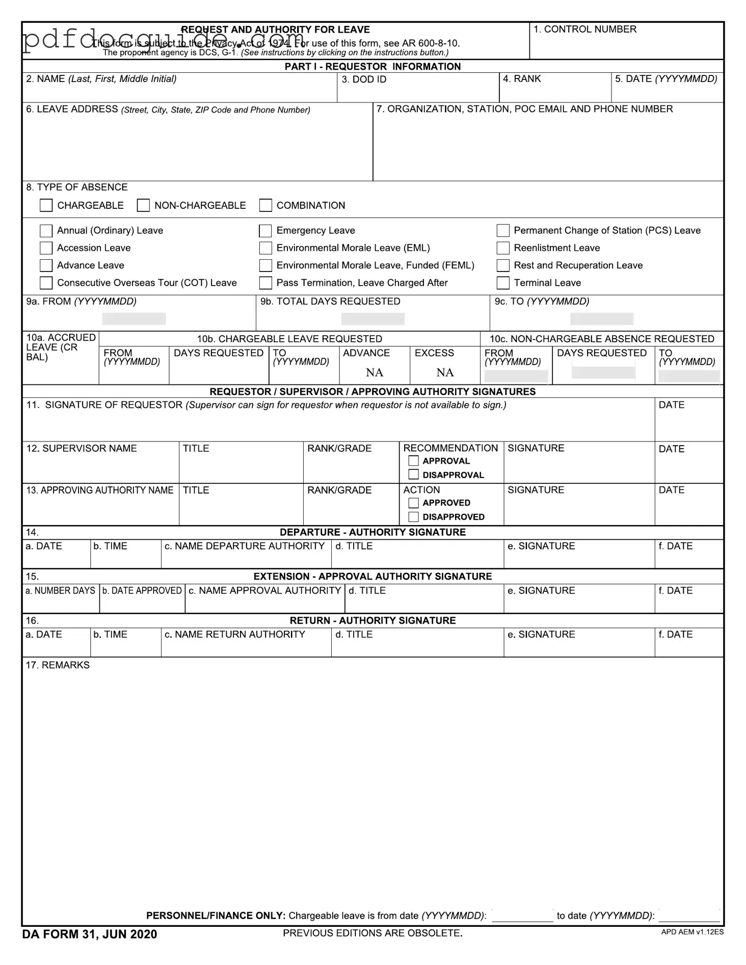 Da 31 Form