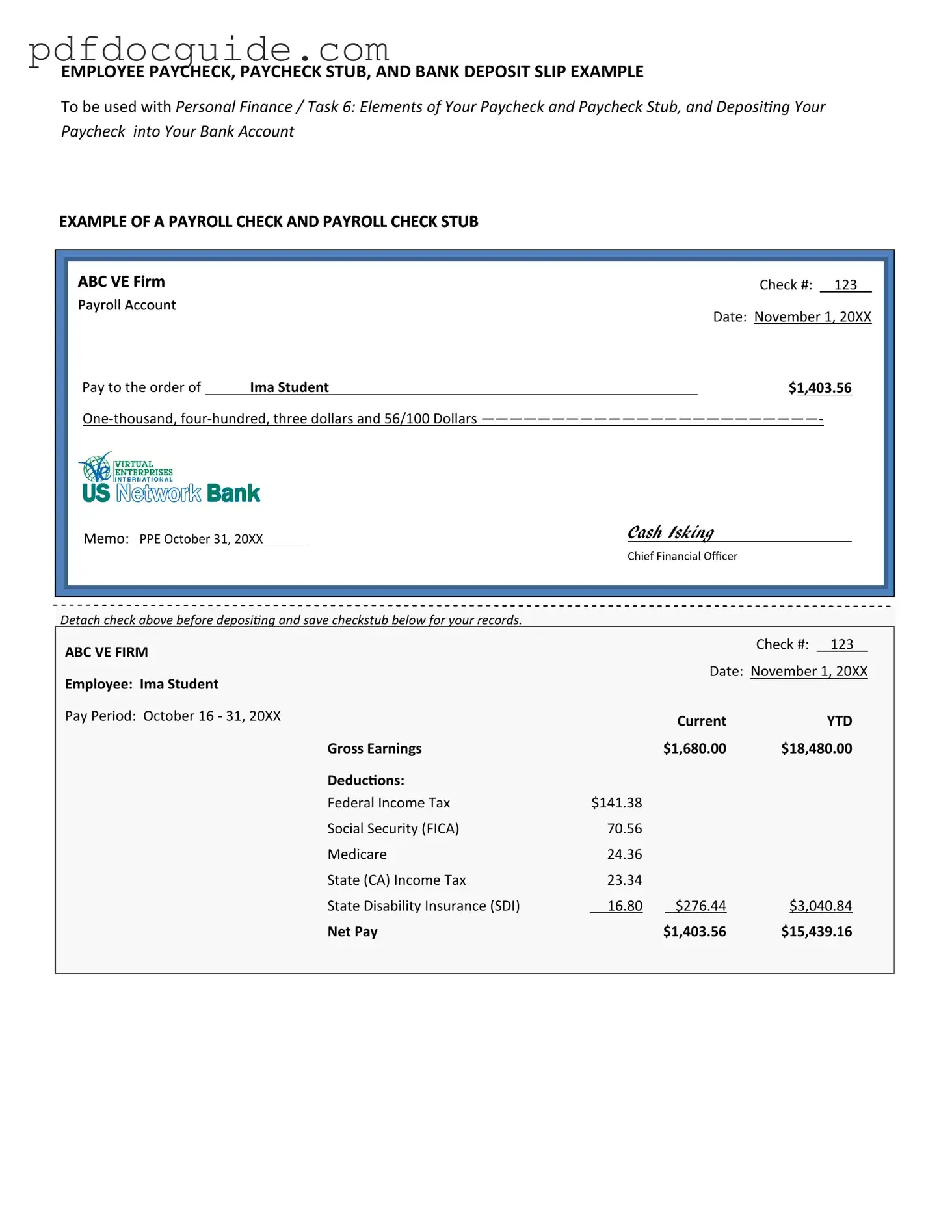 Payroll Check Form