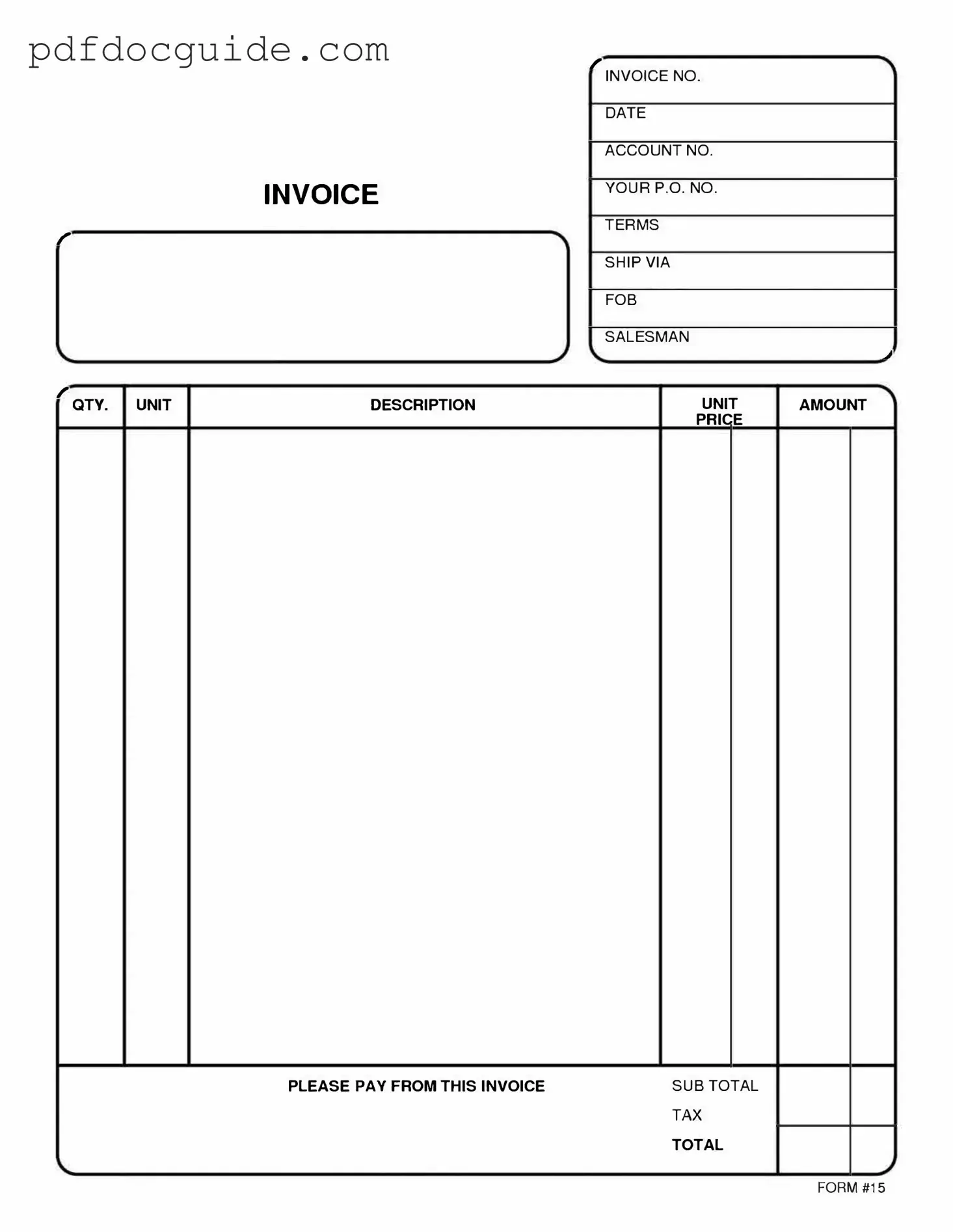 Free And Invoice Pdf Form
