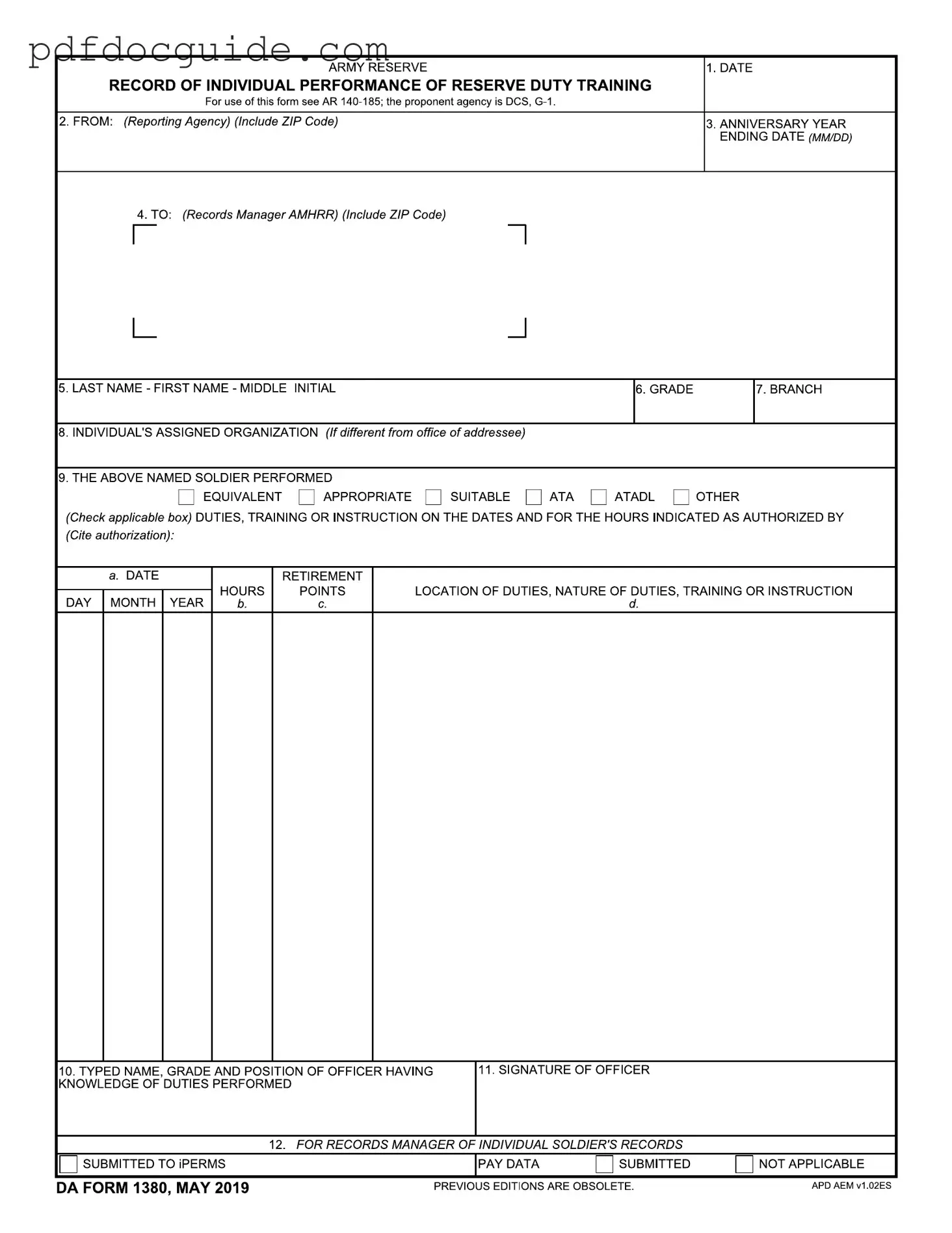Da 1380 Form