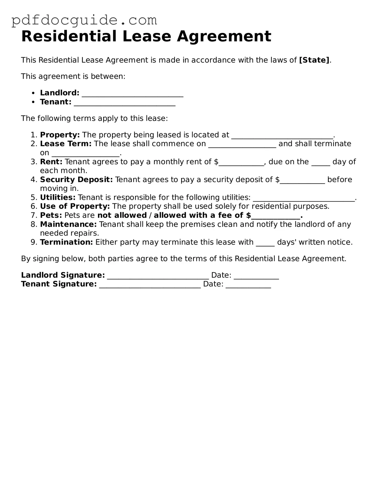 Attorney-Verified Residential Lease Agreement Template