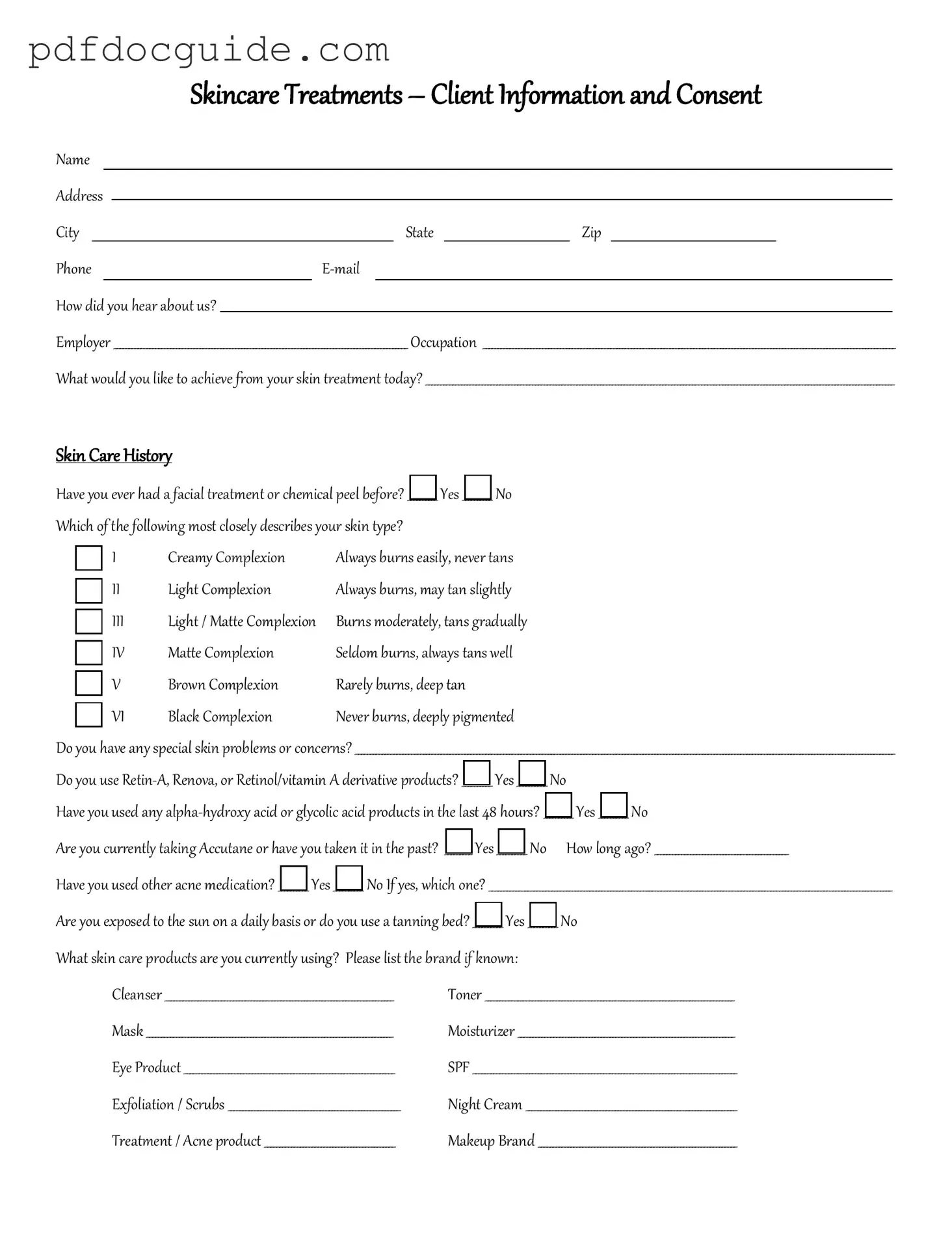 Facial Consent Form