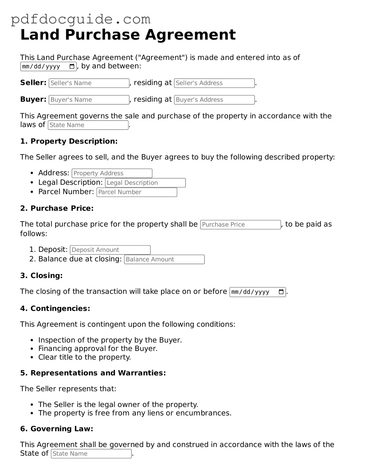 Attorney-Verified Land Purchase Agreement Template
