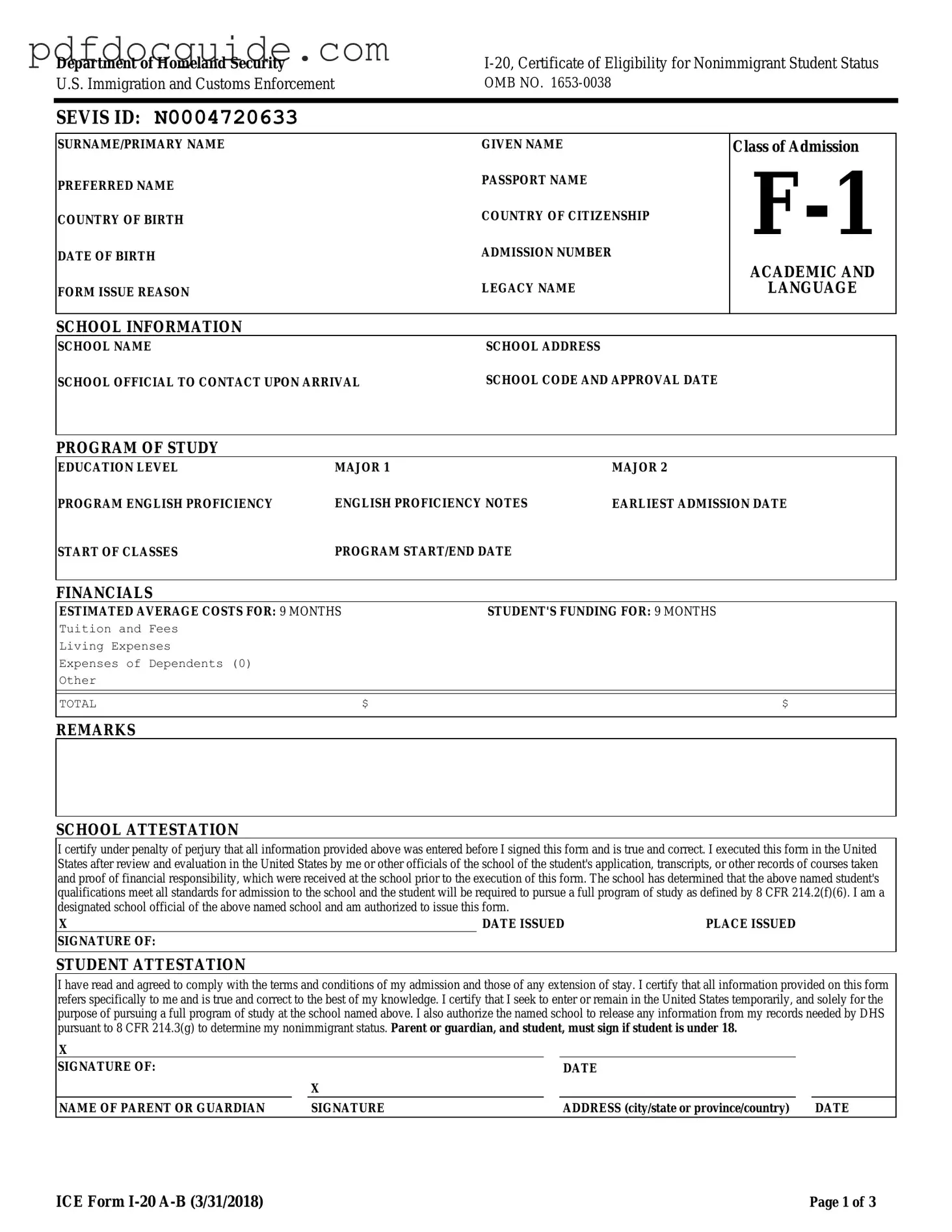 I 20 Form