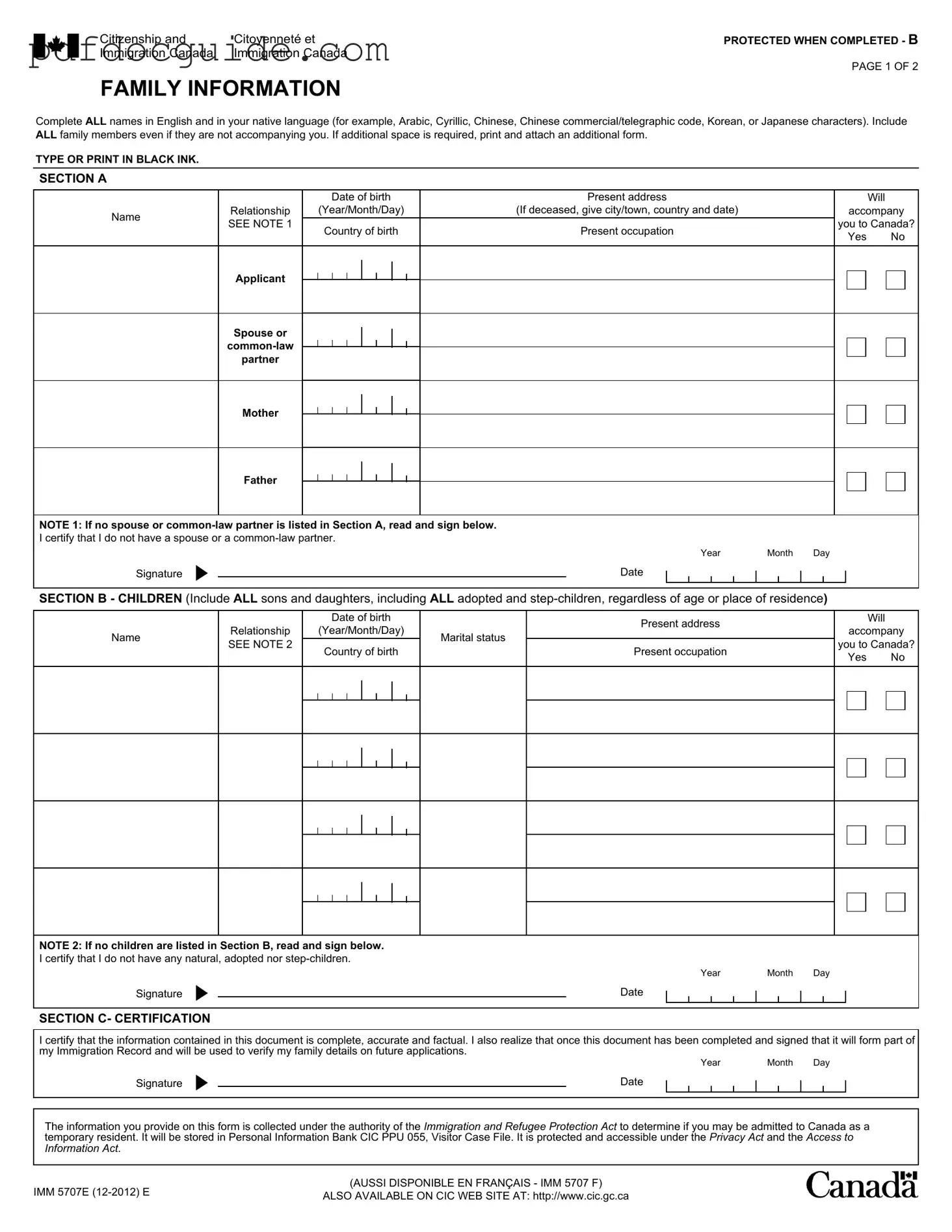 Imm5707 Form