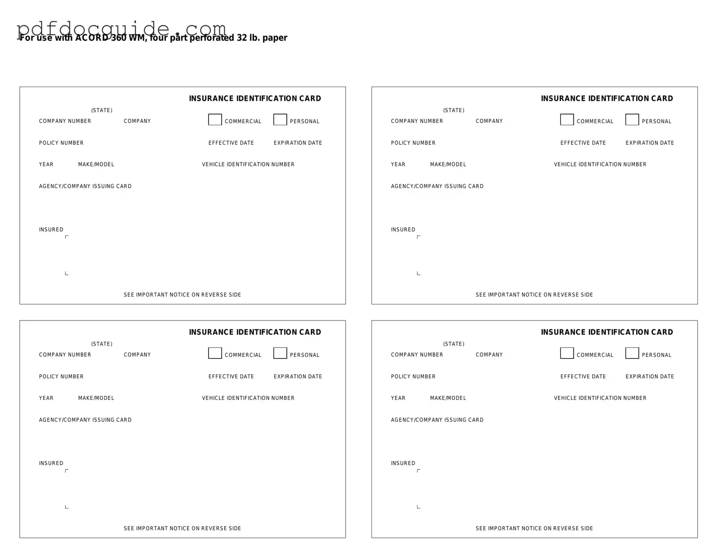 Acord 50 WM Form