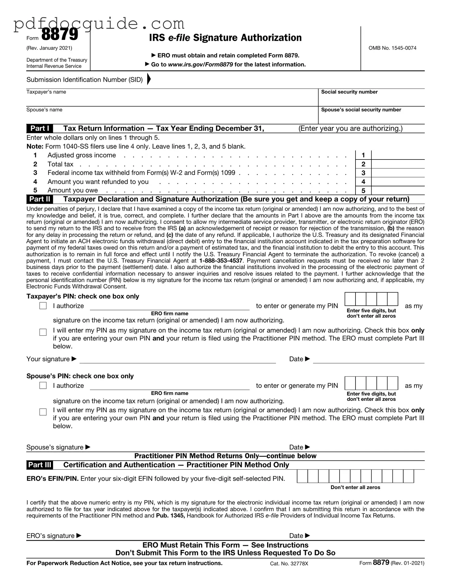 IRS 8879 Form
