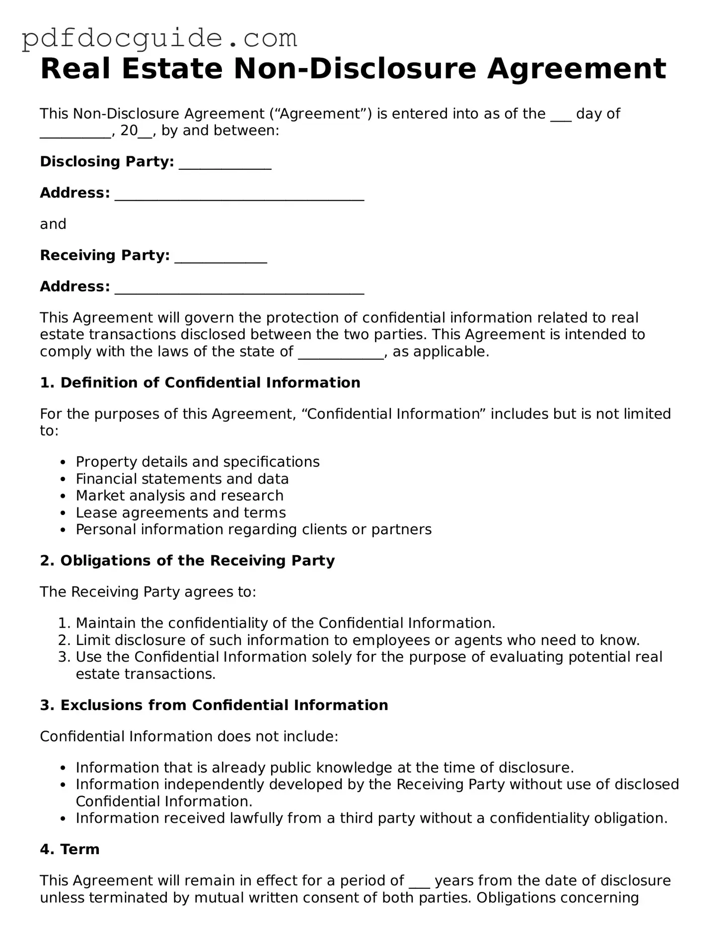 Attorney-Verified Real Estate Non-Disclosure Agreement Template