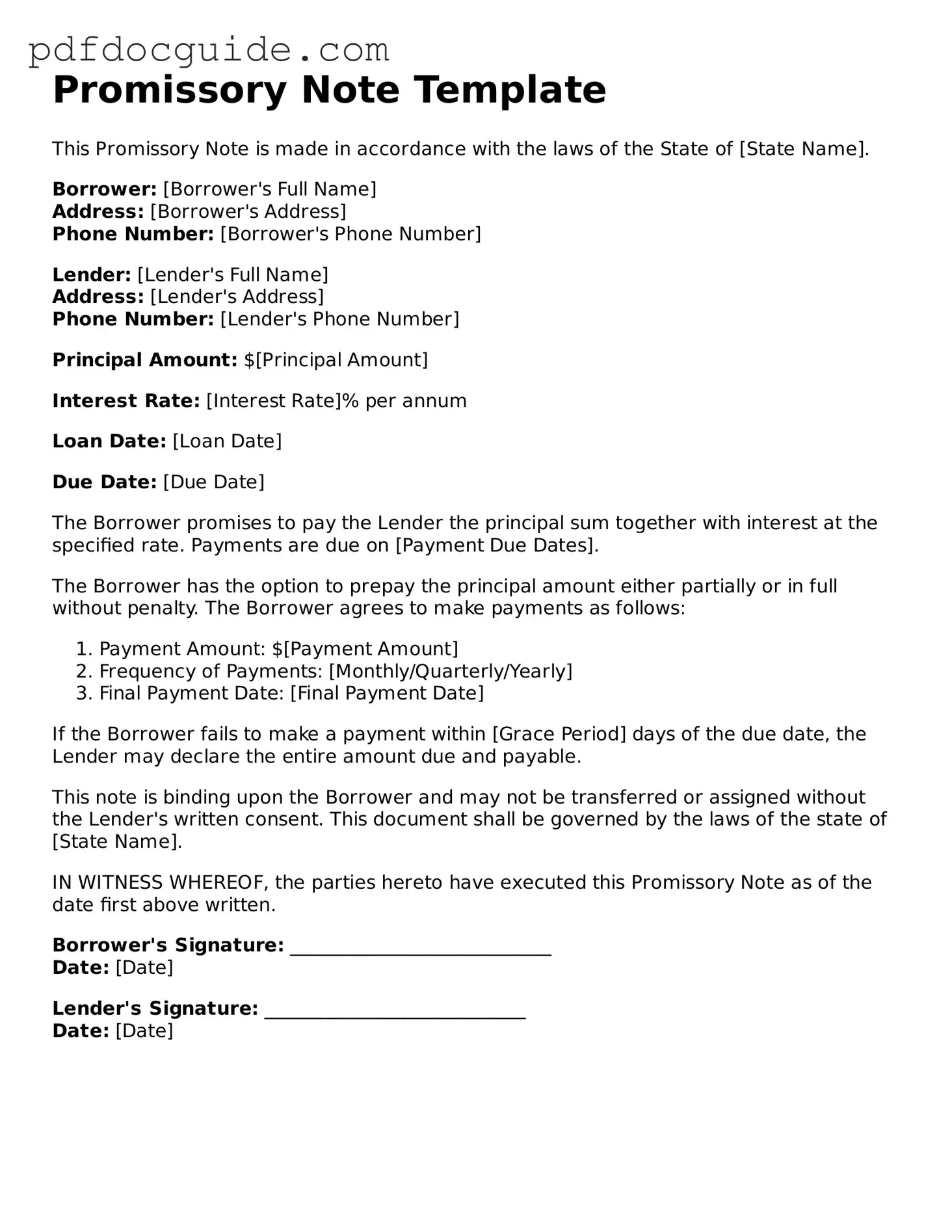 Attorney-Verified Promissory Note Template