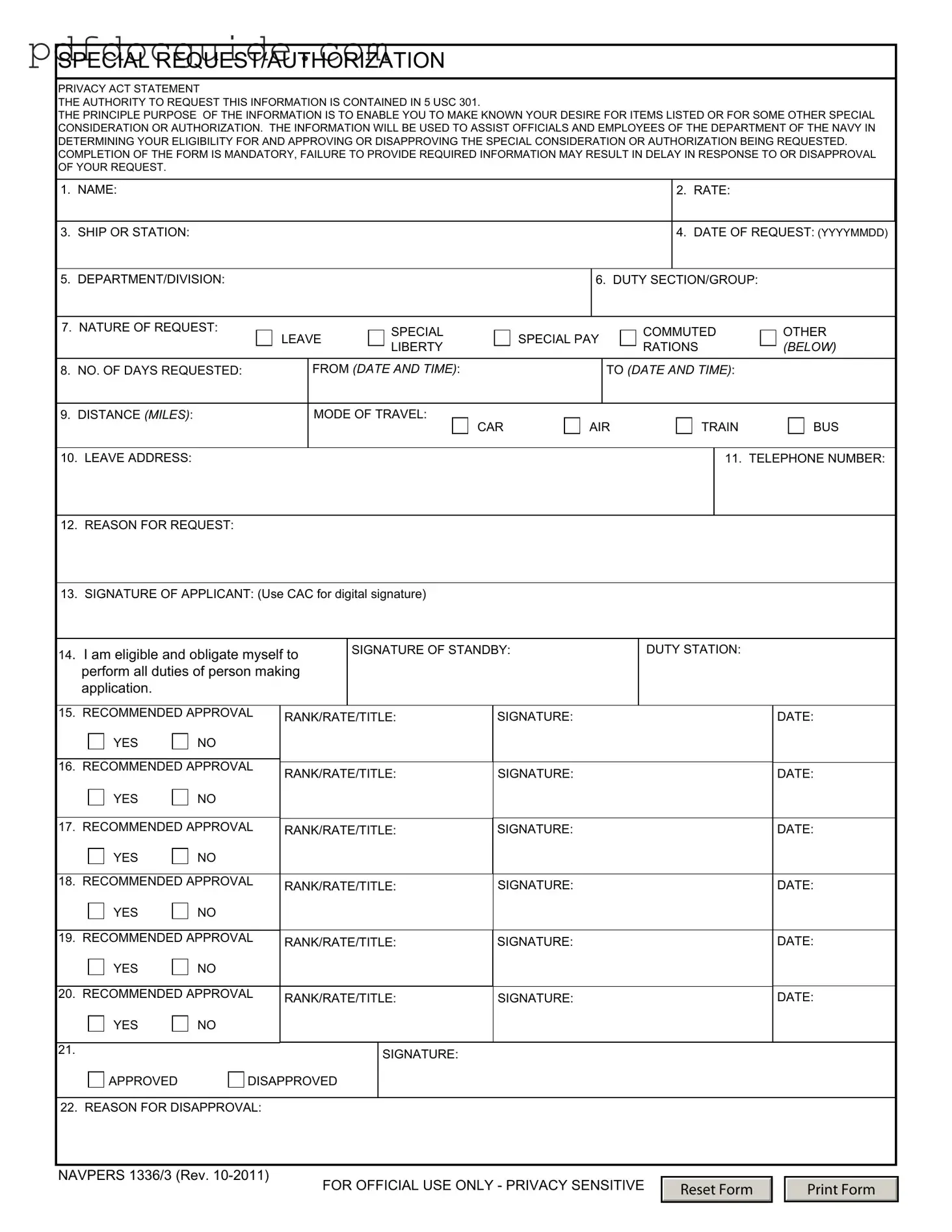 Navpers 1336 3 Form