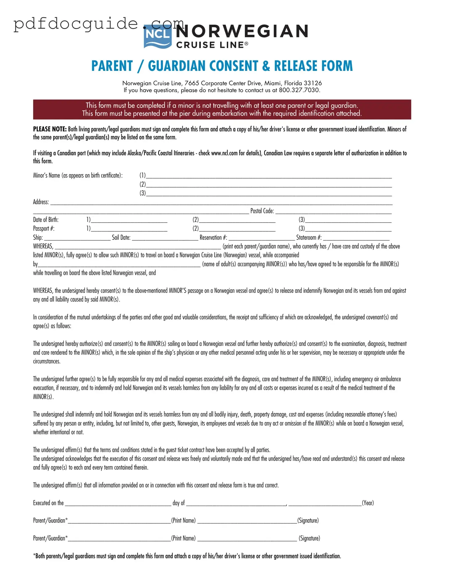 NCL Parental Consent Form