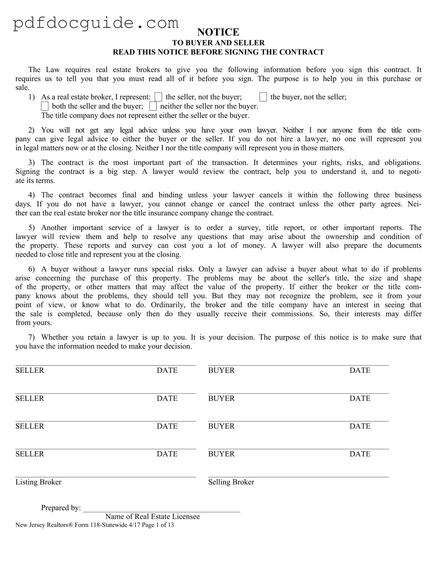 New Jersey 118 Form
