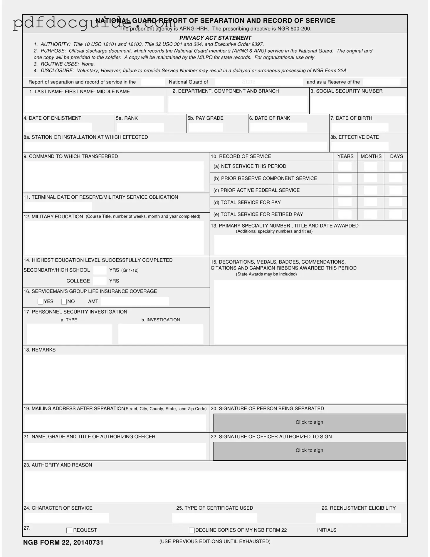 Ngb 22 Form