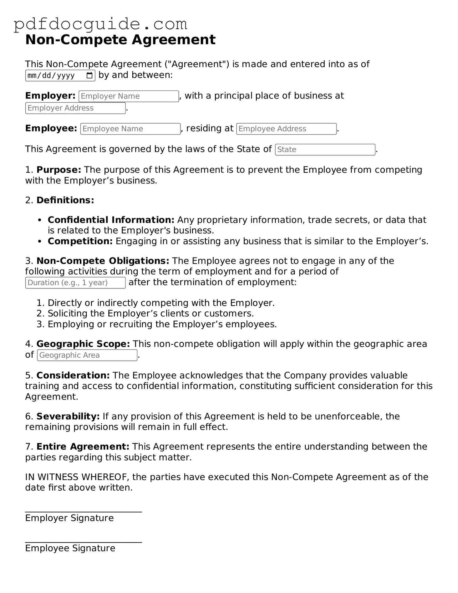 Attorney-Verified Non-compete Agreement Template