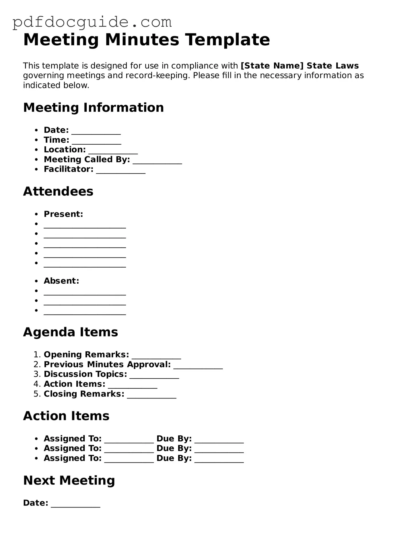 Attorney-Verified Meeting Minutes Template