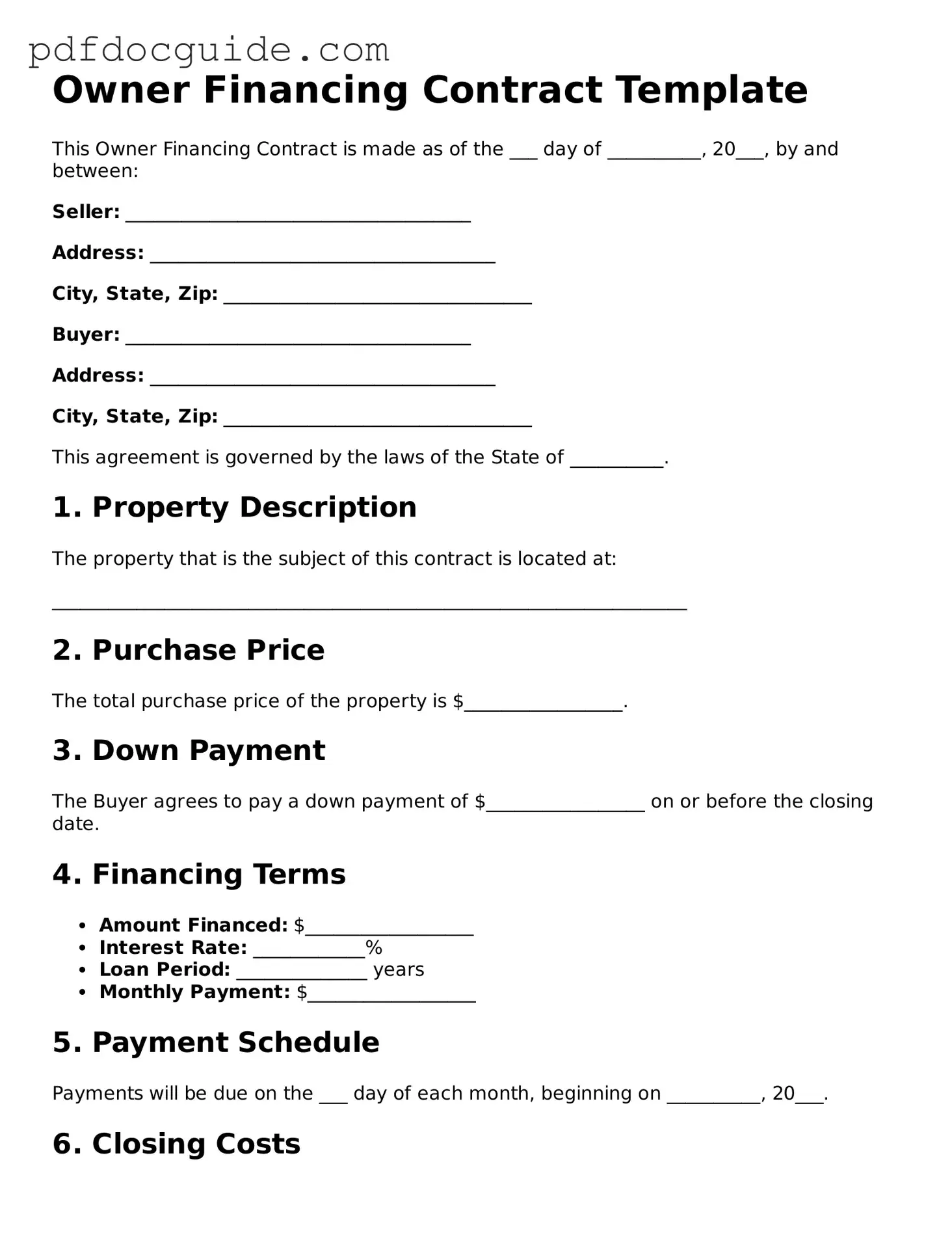 Attorney-Verified Owner Financing Contract Template