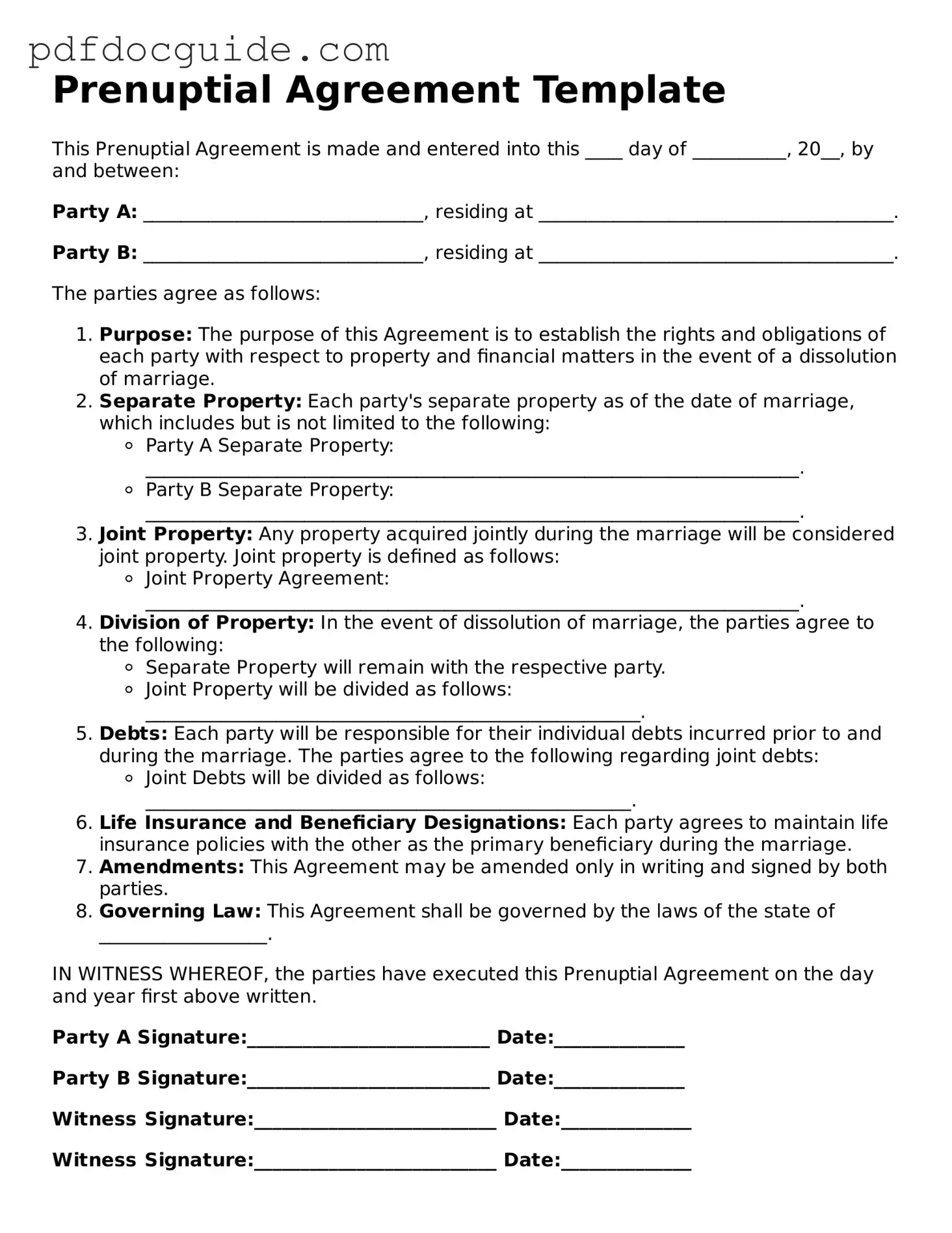 Attorney-Verified Prenuptial Agreement Template