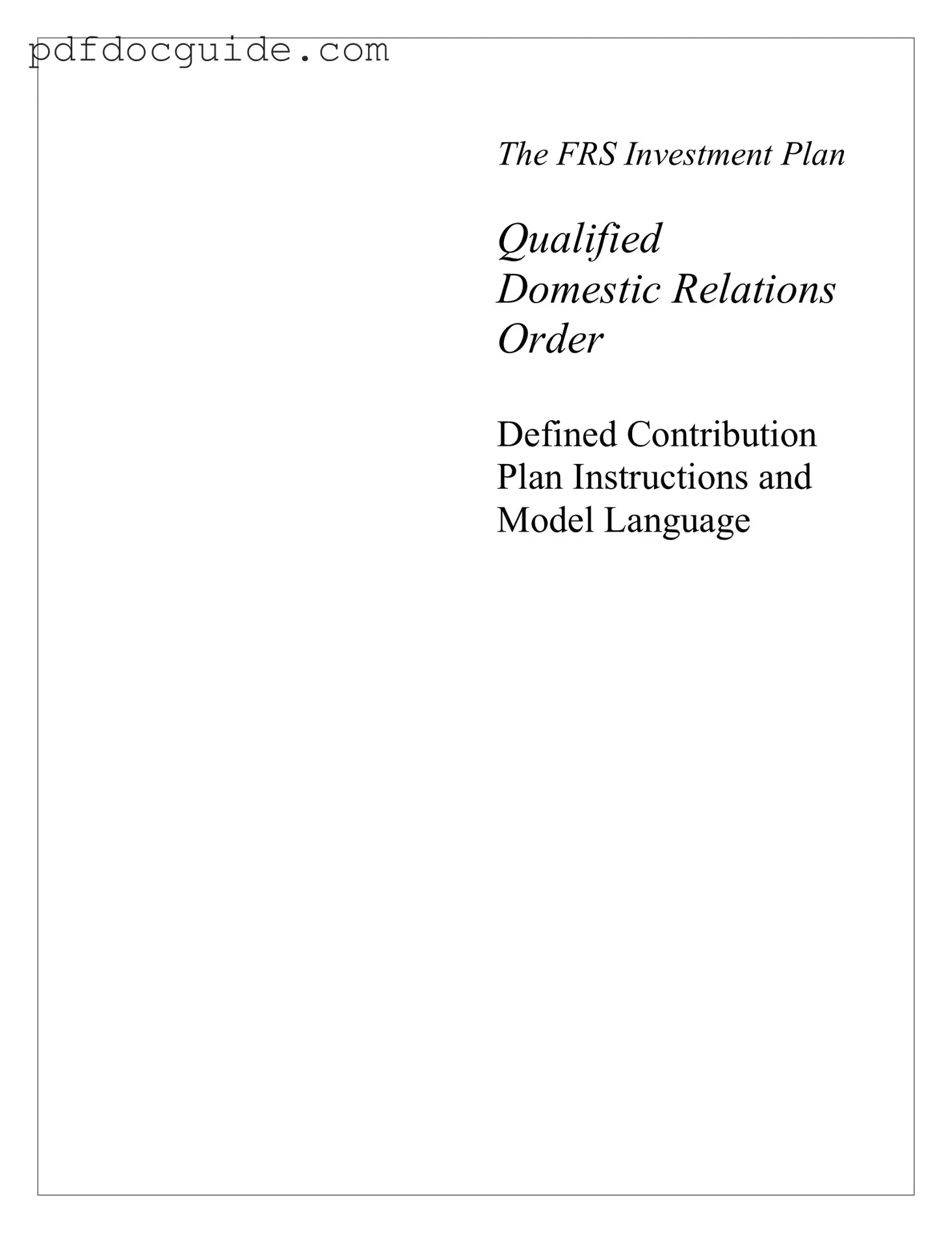 Qdro Form