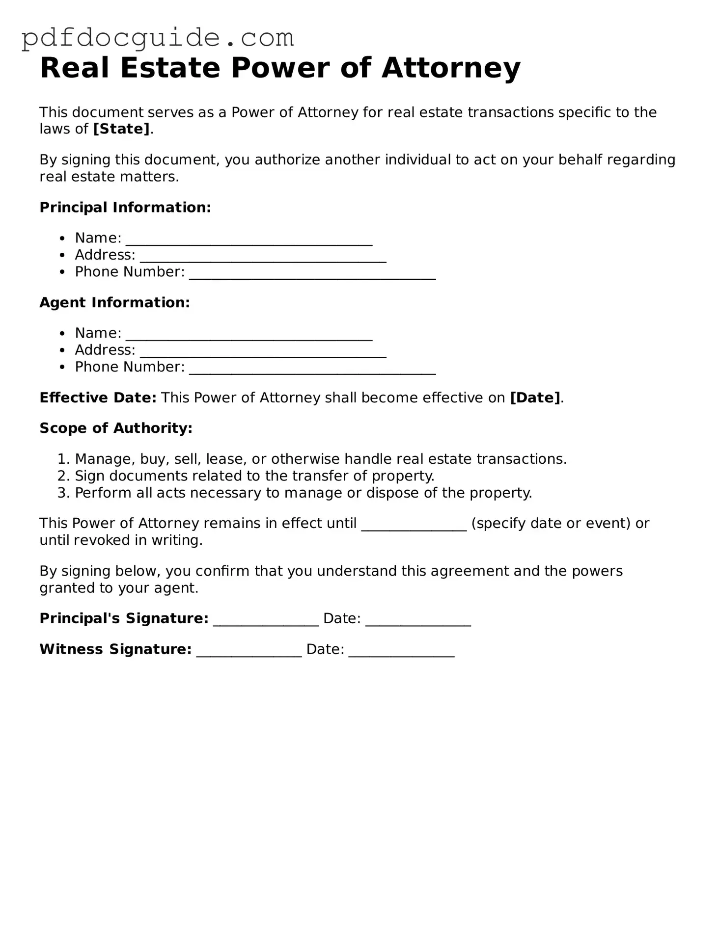 Attorney-Verified Real Estate Power of Attorney Template
