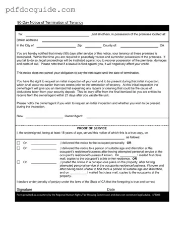 90 Day Notice To Move Out Form