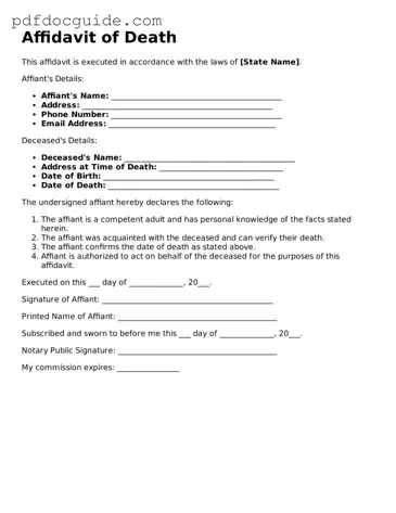Attorney-Verified Affidavit of Death Template