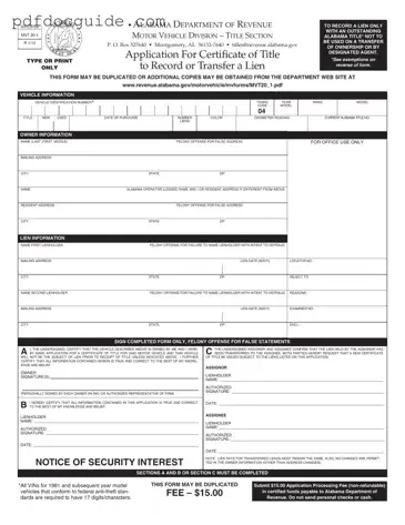 Alabama Mvt 20 1 Form