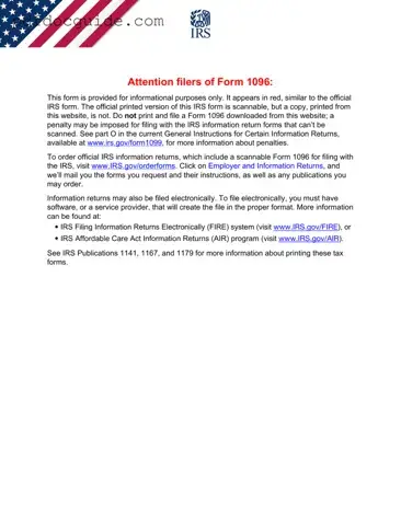 IRS 1096 Form