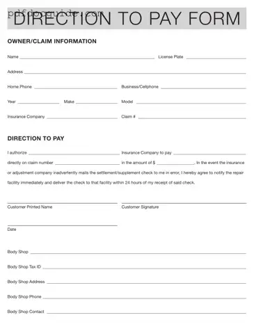 Authorization And Direction Pay Form