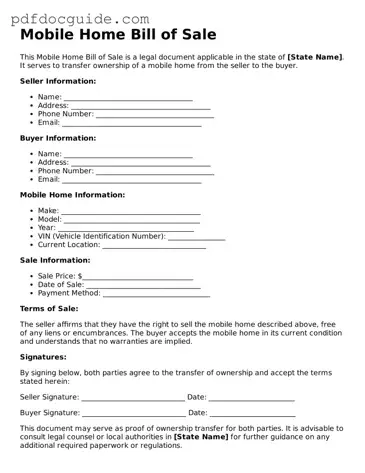 Attorney-Verified Mobile Home Bill of Sale Template