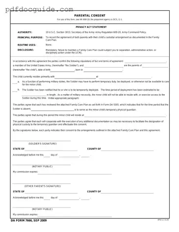 DA 7666 Form