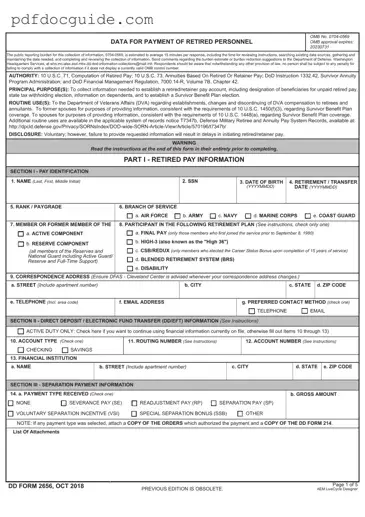 DD 2656 Form