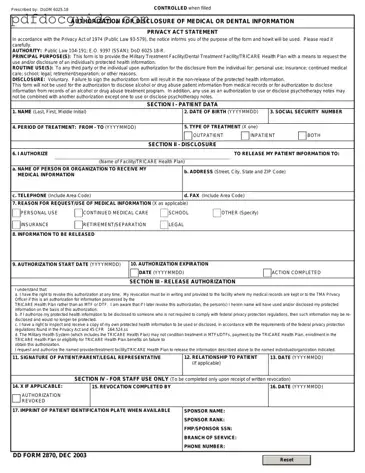 DD 2870 Form
