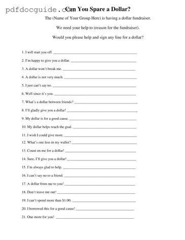 Donated A Dollar Form