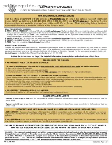 DS-11 U.S. Passport application Form