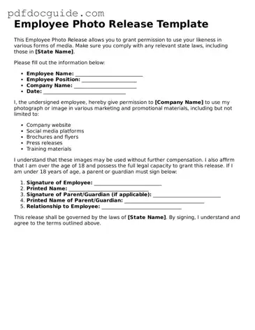 Attorney-Verified Employee Photo Release Template