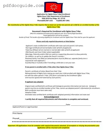 Enrollment Oglala Sioux Tribe Form