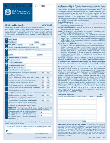 CBP 6059B Form