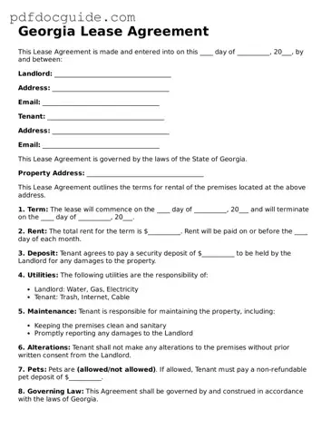 Valid  Lease Agreement Document for Georgia