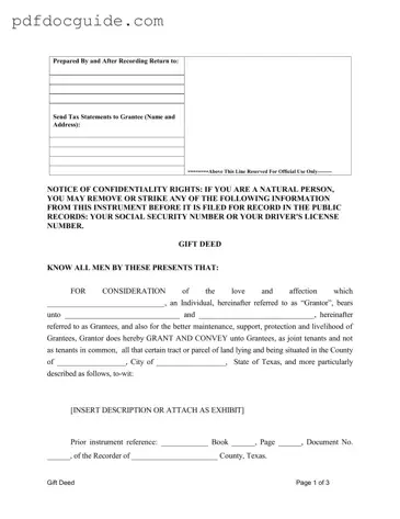 Gift Deed Texas Form