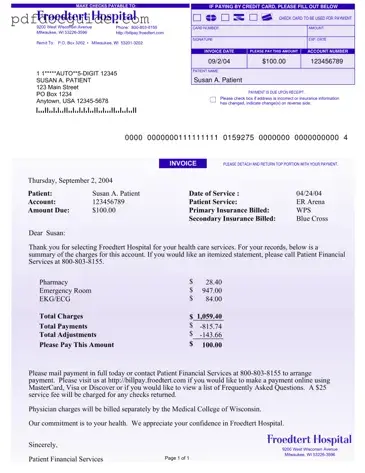 Hospital Bill Form
