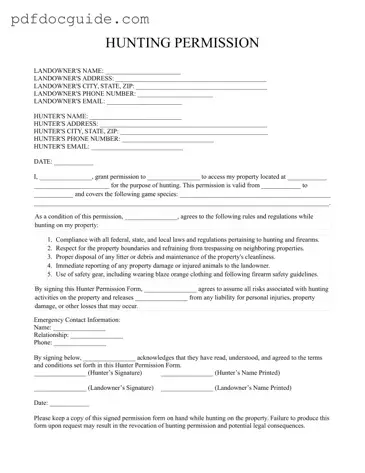Hunter Permission Form