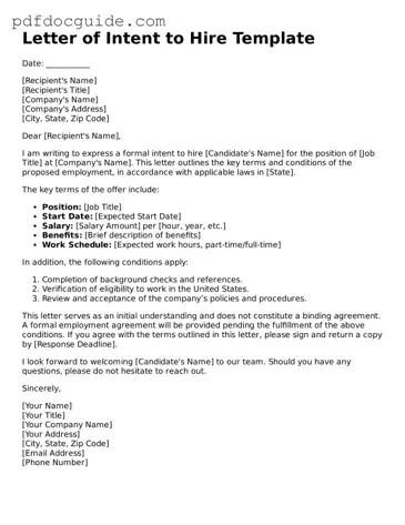 Attorney-Verified Letter of Intent to Hire Template