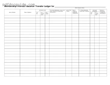 Membership Ledger Form