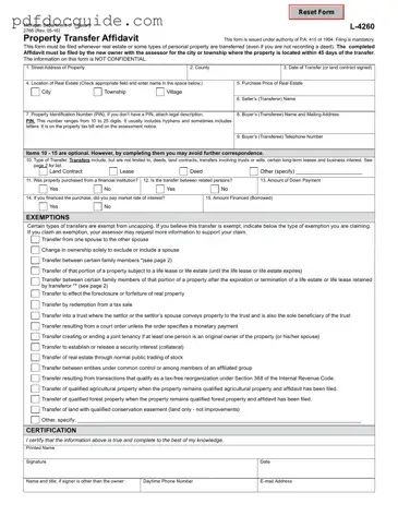 Michigan Property Transfer Affidavit 2766 Form