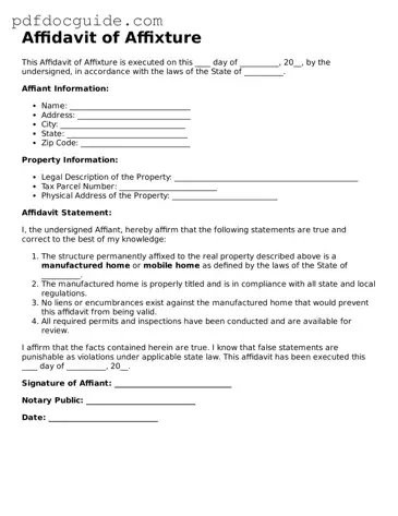 Attorney-Verified Affidavit of Affixture Template