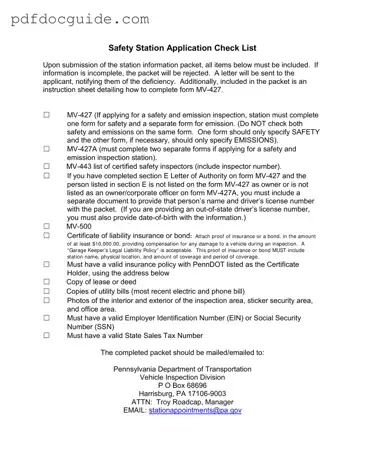 Mv 427 Penndot Form